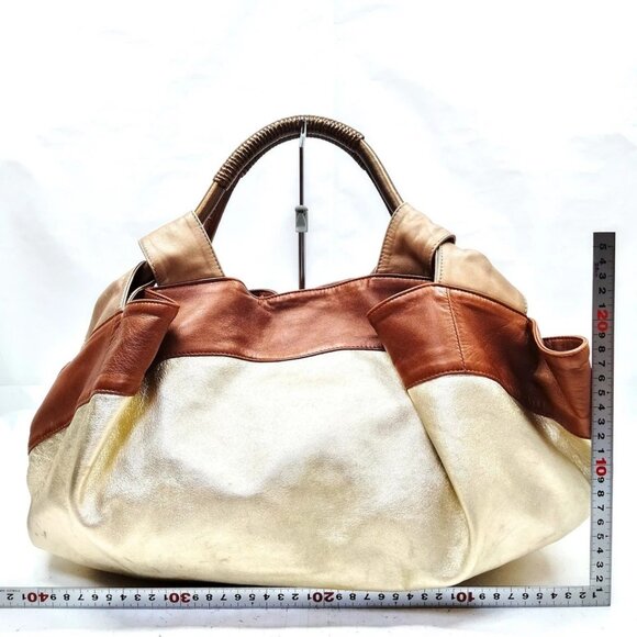LOEWE Hand Bag Gold Leather 4705087 - Picture 2 of 9